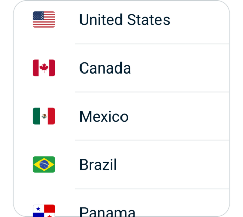 Quanwang connect step 2, choose VPN server location